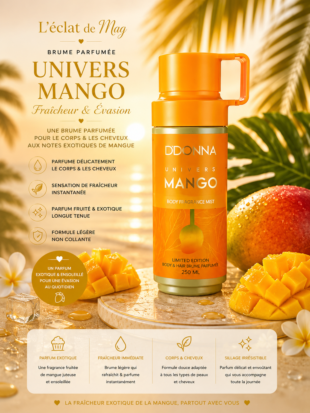 Brume corps et cheveux à la mangue