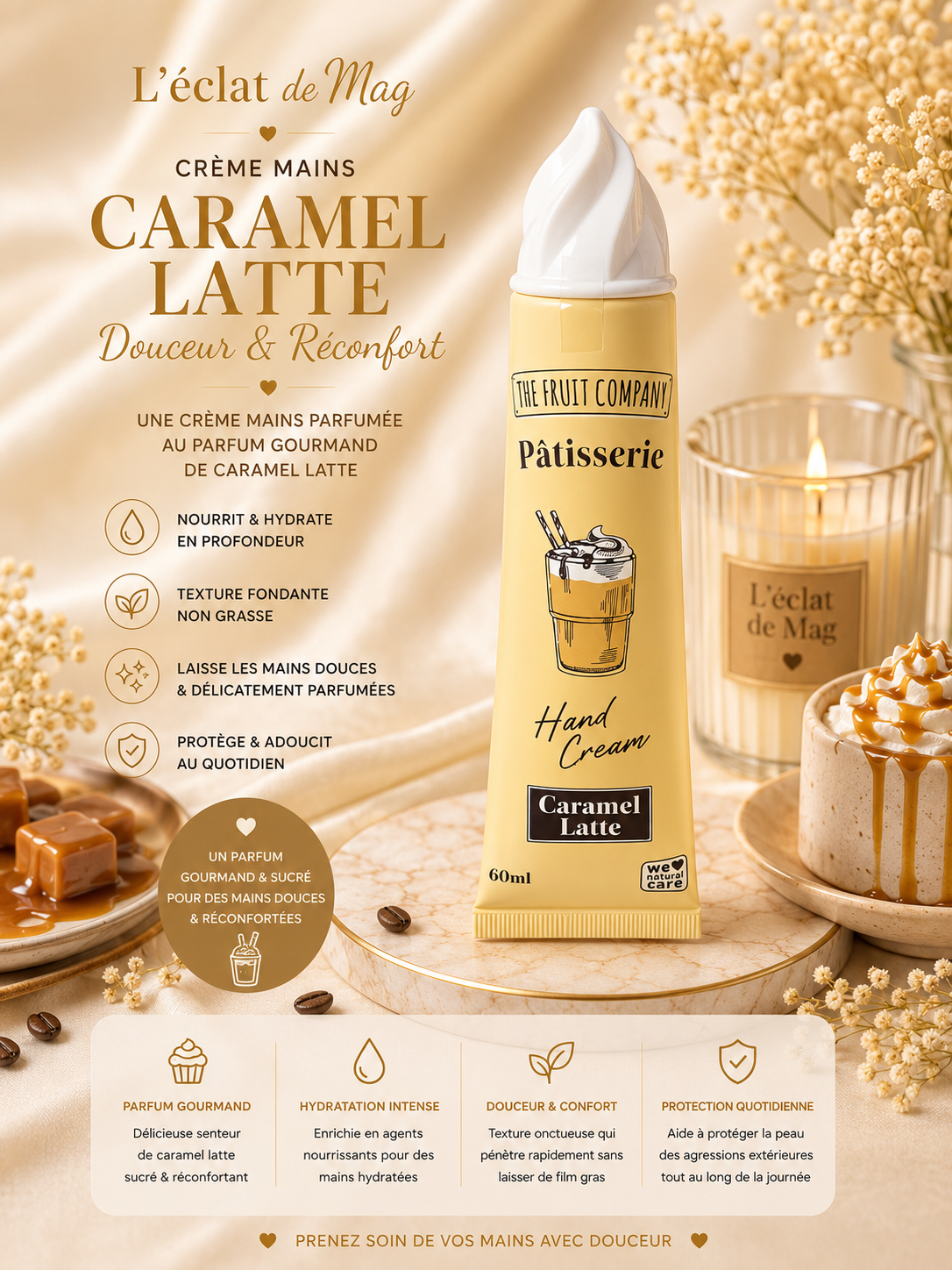 Crème mains caramel latte