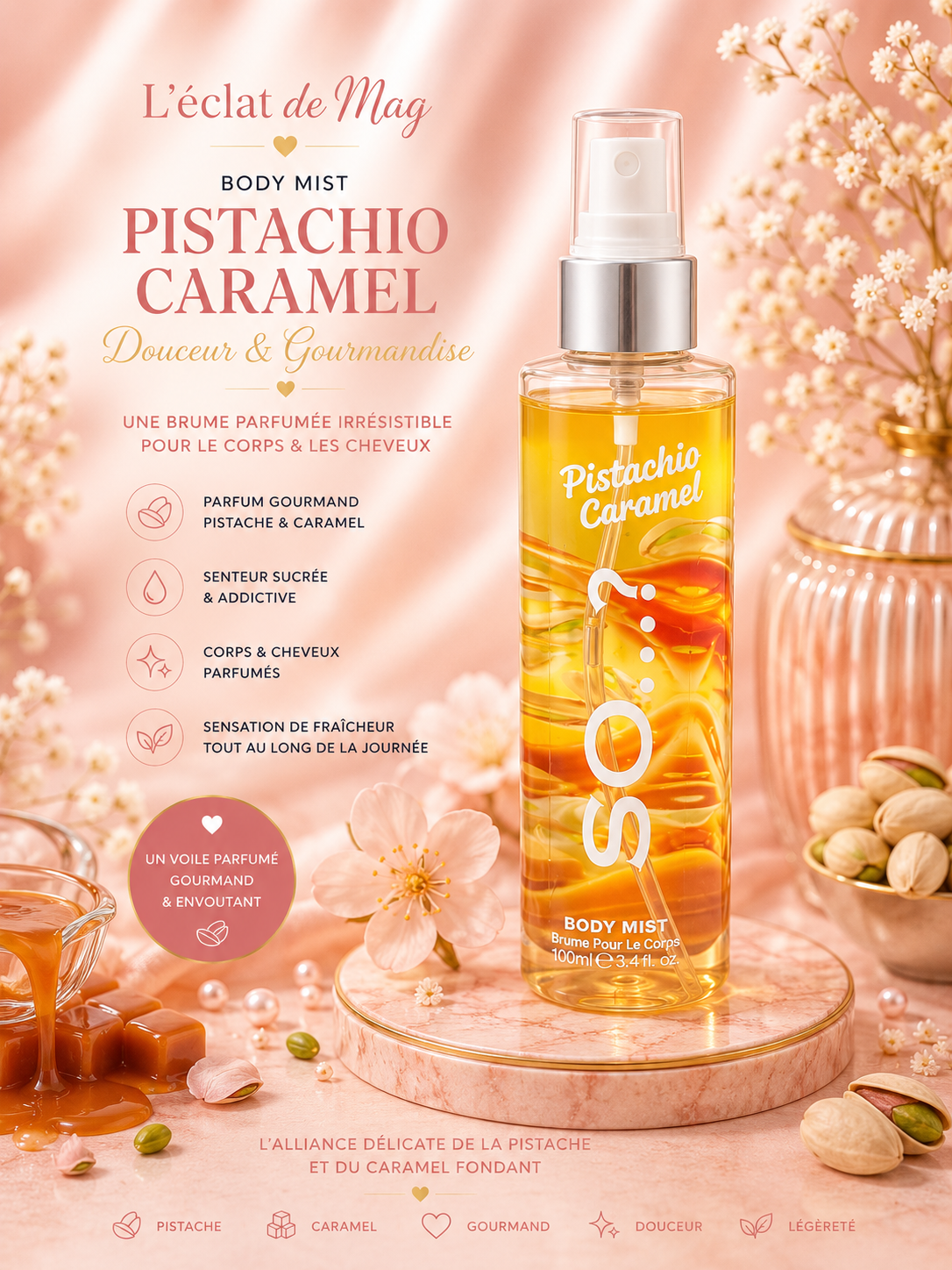 Brume corporelle Caramel Pistache